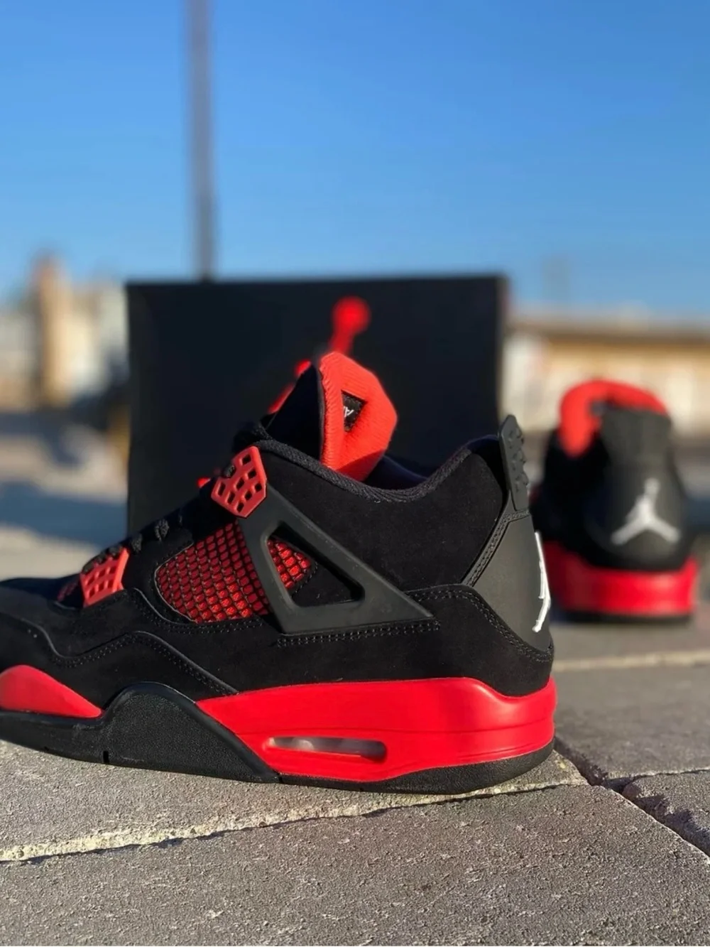 Jordan Men’s Black and Red Retro Sneakers